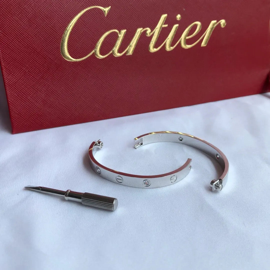Premium Love Bracelet Silver with Diamonds - Hình 5