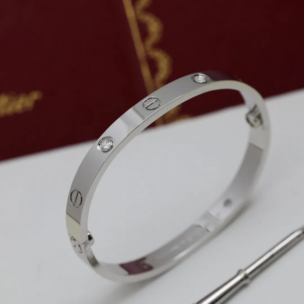 Premium Love Bracelet Silver with Diamonds - Hình 8