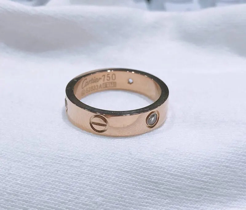 Cartier Rose Gold Diamond Ring love