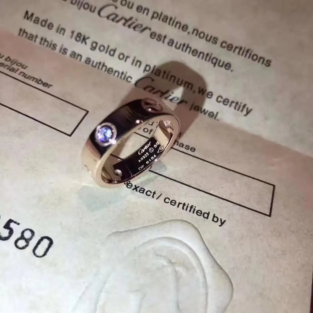 Cartier Rose Gold Diamond Ring love - Hình 6
