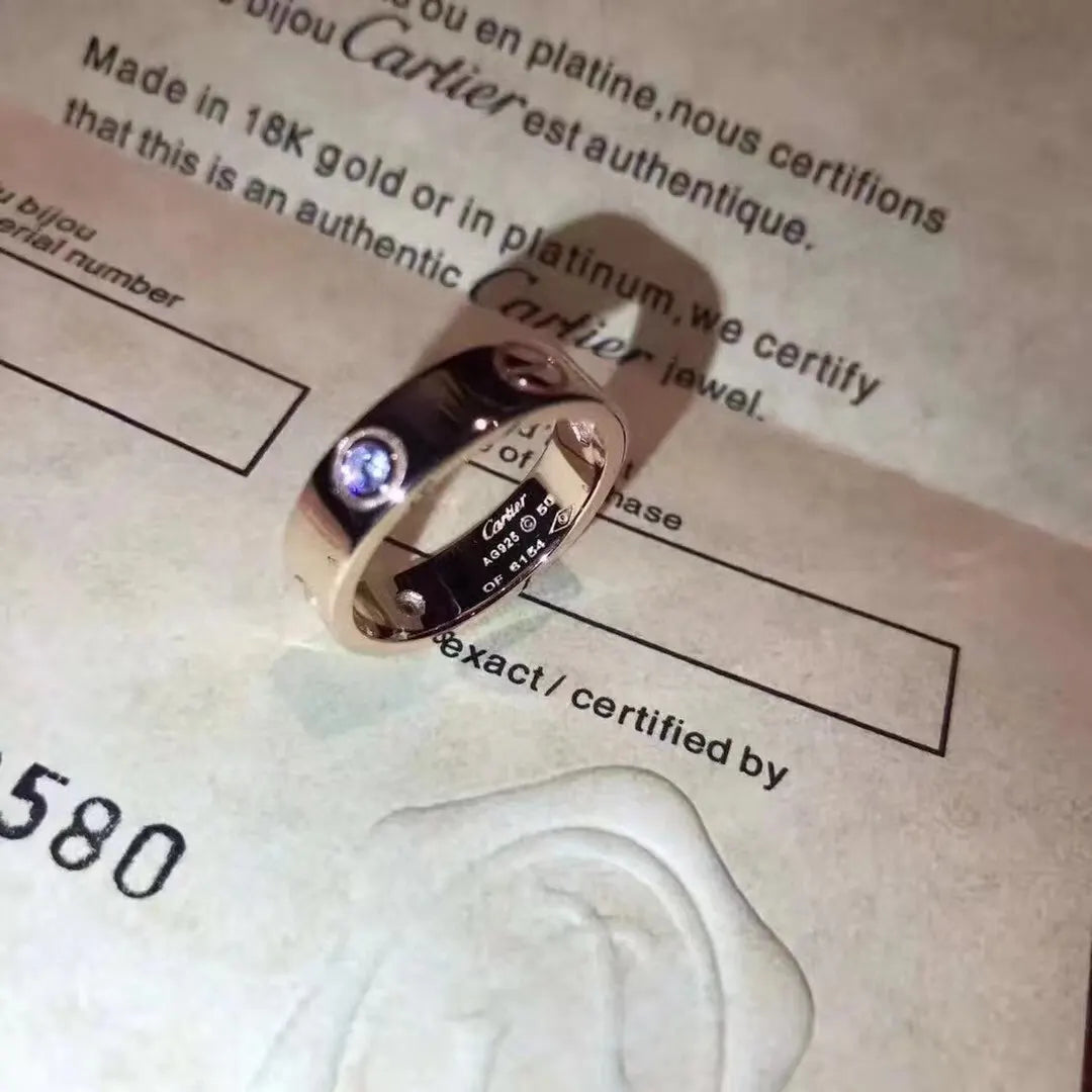 Cartier Rose Gold Diamond Ring love - Hình 6