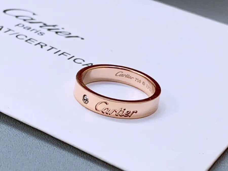 designer Cartier Rose Gold Diamond Ring
