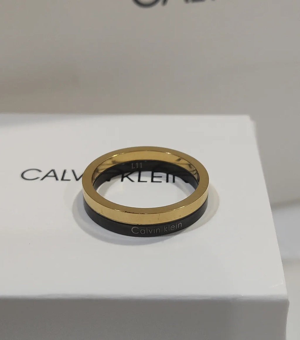Calvin Klein Gold Black Ring
