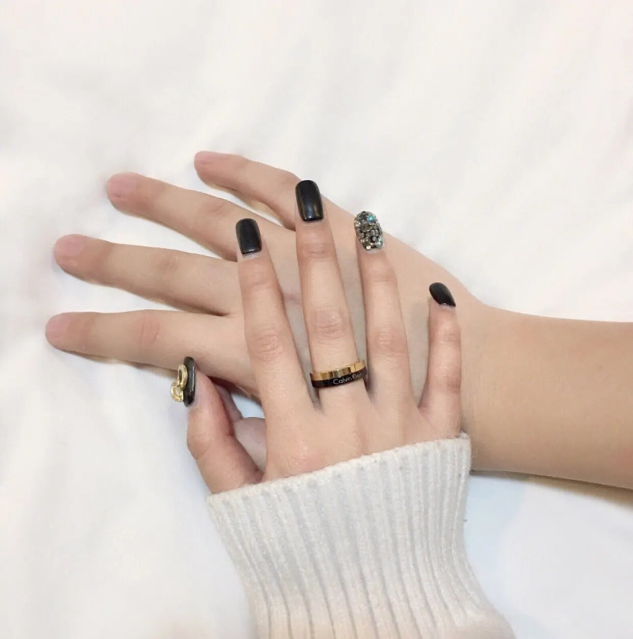 Calvin Klein Gold Black Ring - Hình 3