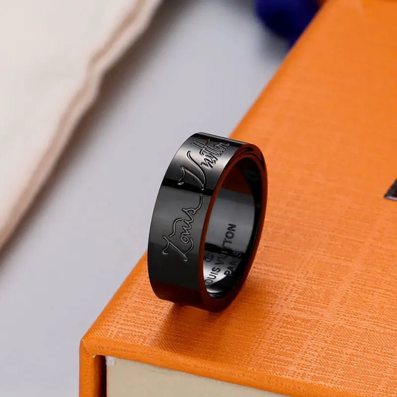 Louis Vuitton Black Titanium Ring - Hình 2