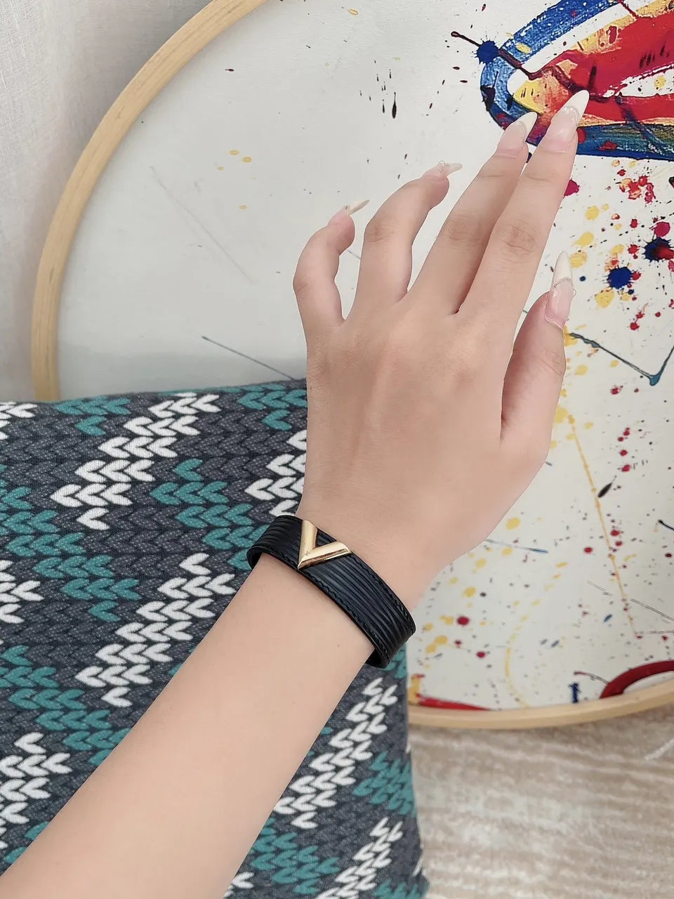Premium Leather Bracelet with V Detail