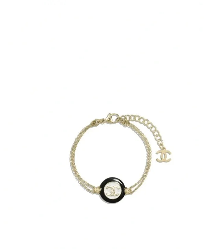 Premium Circle Logo Bracelet in Gold Finish