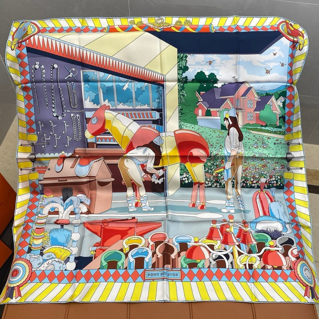 HERMES HERMES 25S SCARF 90 IN SILK 718487