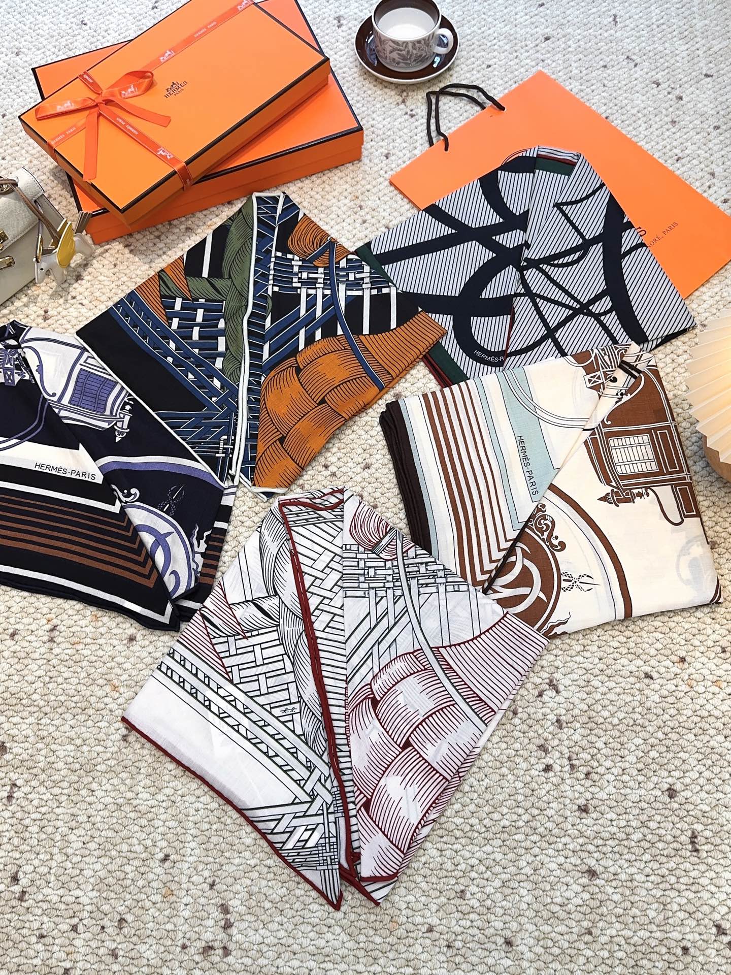 HERMES HERMES 25S SCARF 140 IN CASERE SILK 854530