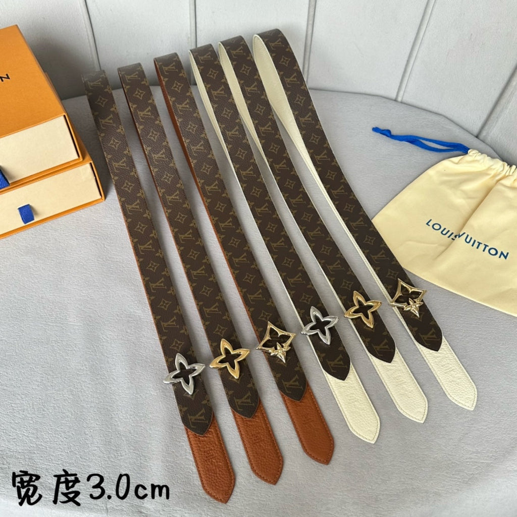 LOUIS VUITTON LV MINI FLOWERGRAM 30MM REVERSIBLE BELT IN BRONZE BROWN EMBOSSED CALFSKIN SILVER HARDWARE