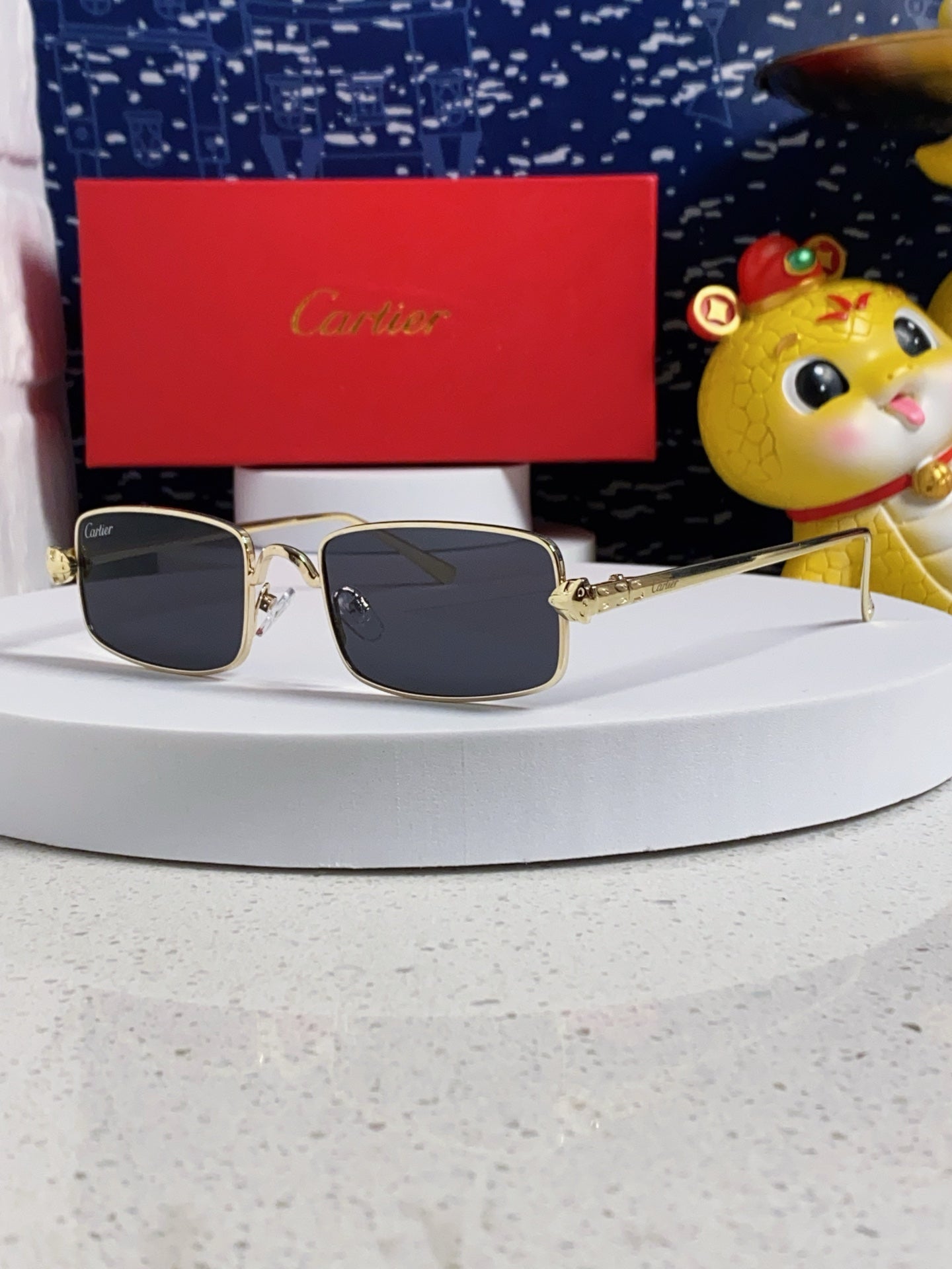 SANTOS RECTANGULAR FRAME SUNGLASSES CT0473S IN METAL