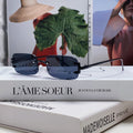 SIGNATURE C DE RECTANGULAR FRAME SUNGLASSES 575776 IN METAL