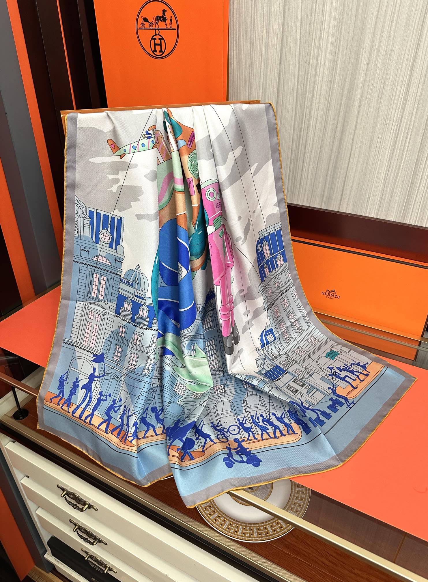 HERMES HERMES 25S SCARF 90 IN SILK 730547