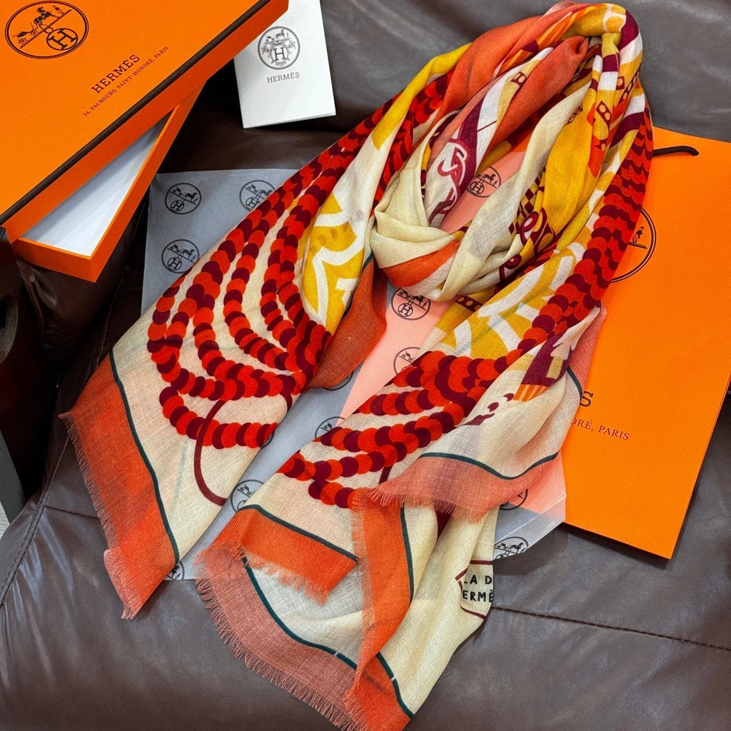 HERMES HERMES 25S SCARF 200 IN CASERE SILK 730599