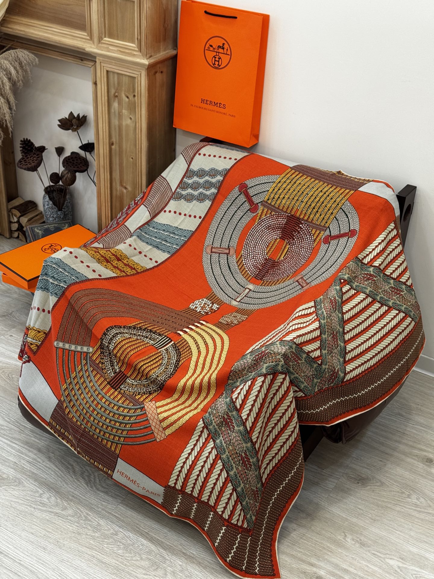 HERMES HERMES 25S SCARF 140 IN SILK TWILL 733918