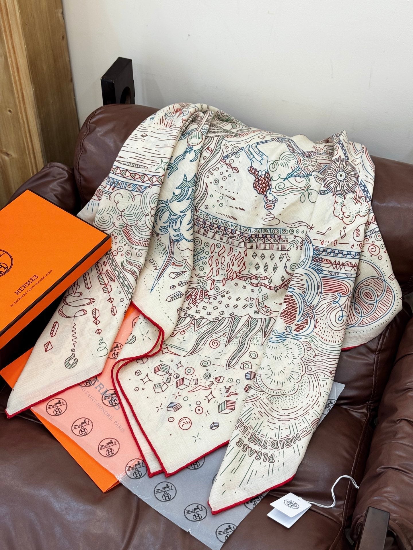 HERMES HERMES 25S SCARF 135 IN SILK 854787