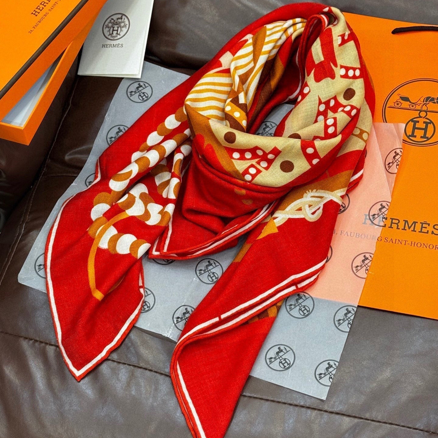 HERMES HERMES 25S SCARF 140 IN SILK 854764