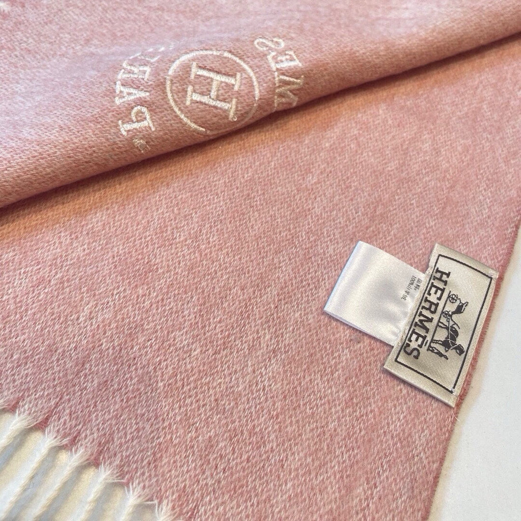 HERMES RECTO-VERSO MUFFLER 190 ROSE PINK CASERE