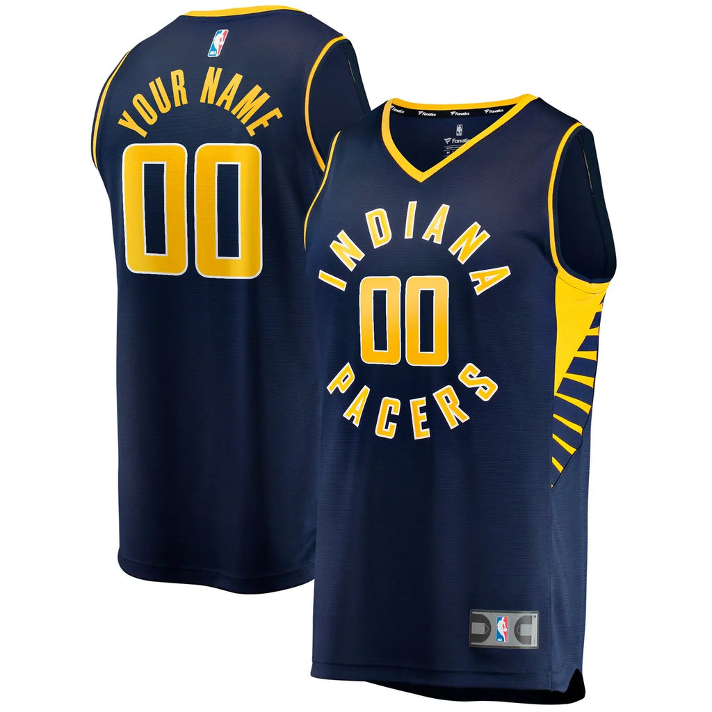 Pacers Navy Custom Jersey fanatics - Hình 2