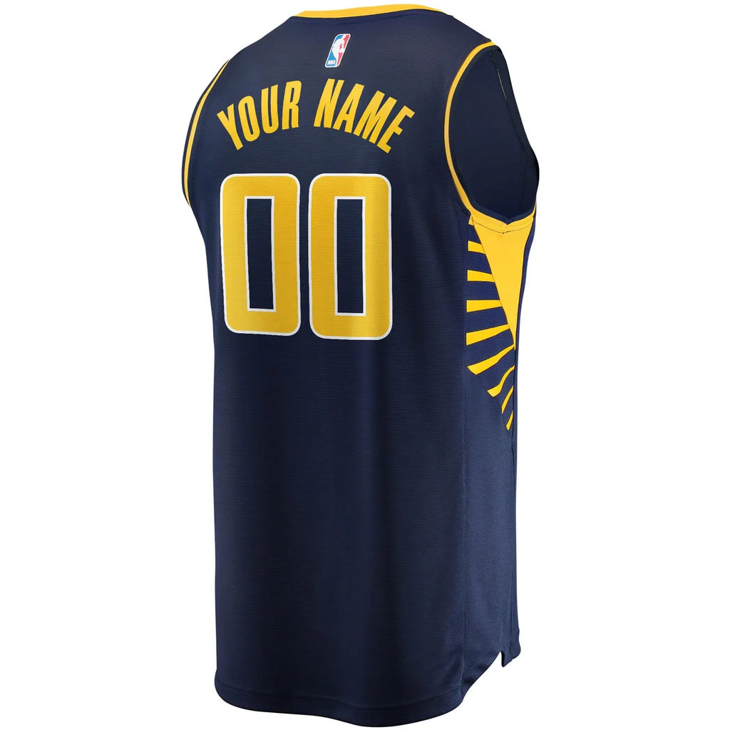 Pacers Navy Custom Jersey fanatics - Hình 4