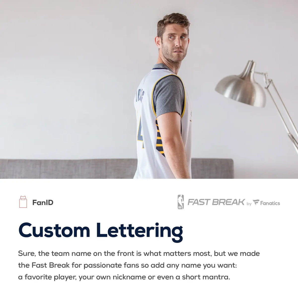 Pacers Navy Custom Jersey fanatics - Hình 6