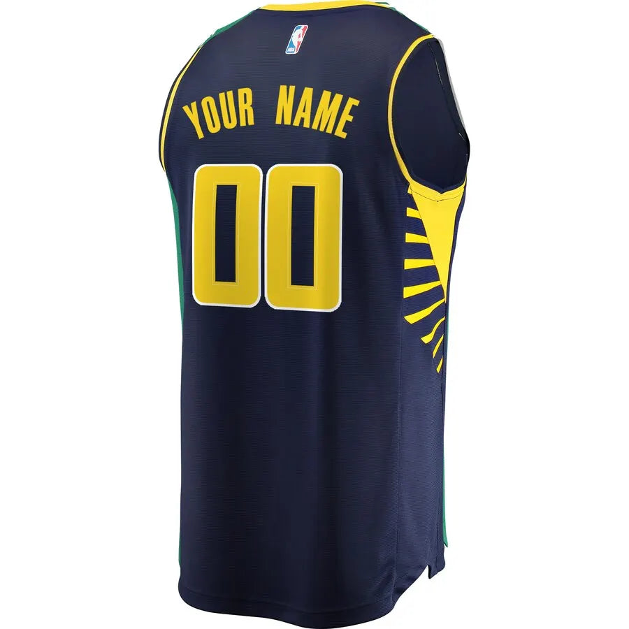 Pacers Navy Custom Jersey fanatics - Hình 3
