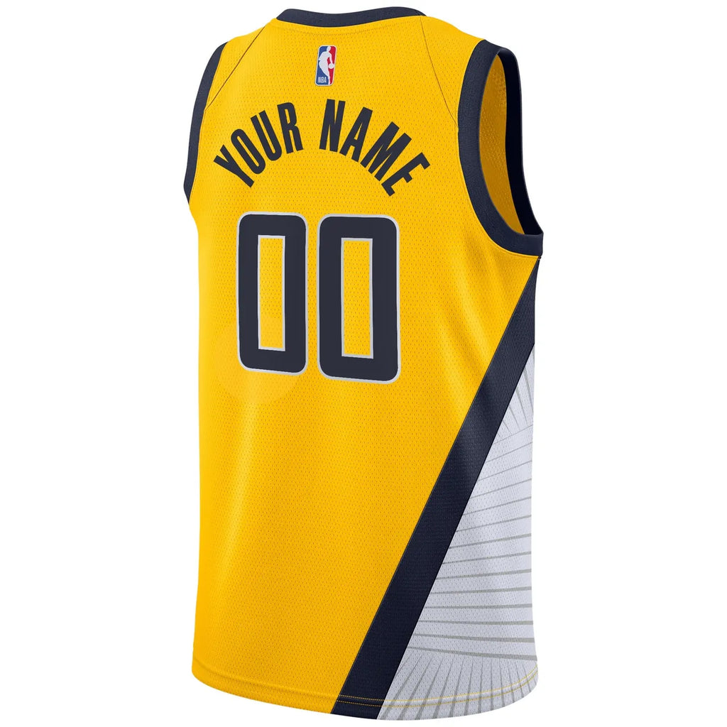 jordan Pacers Gold Custom Jersey - Hình 2