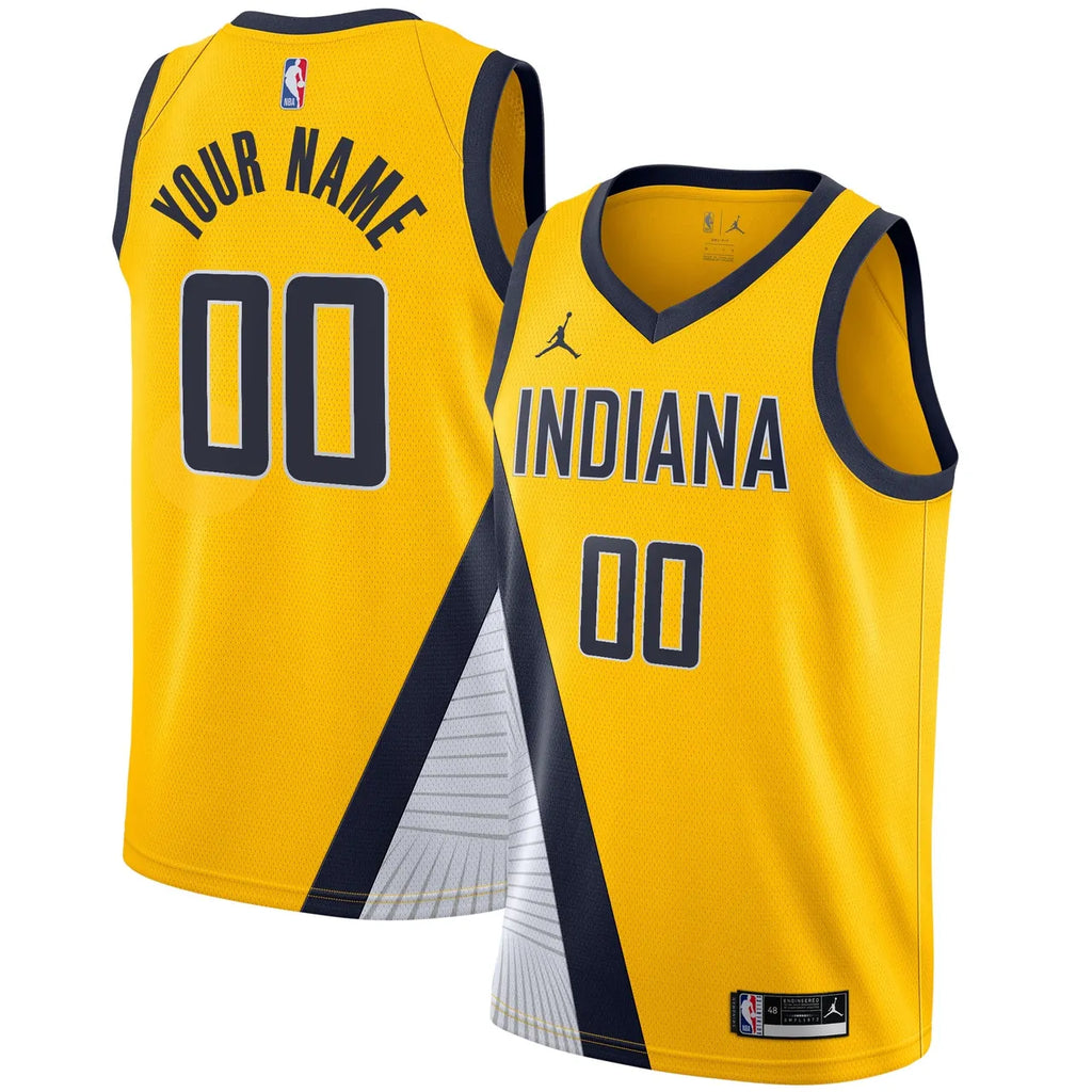 jordan Pacers Gold Custom Jersey