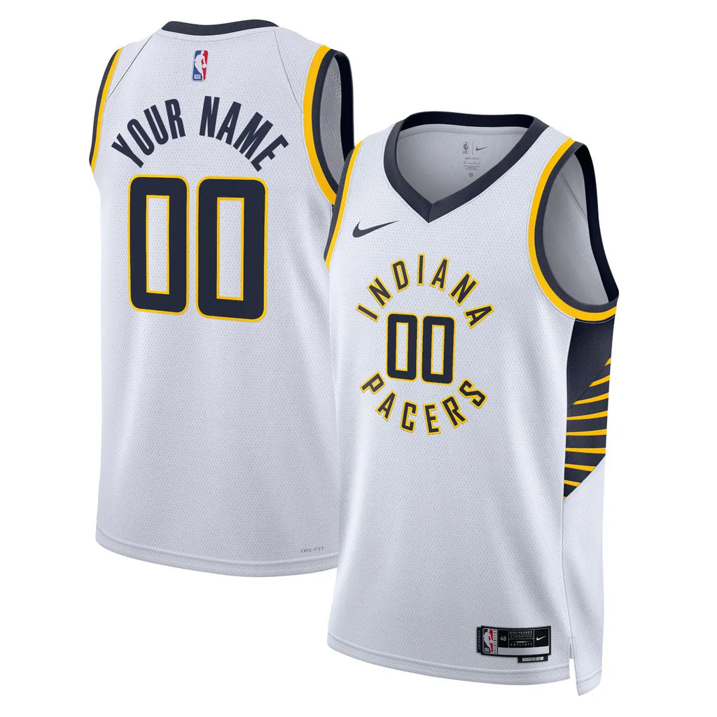 association Pacers White Custom Jersey