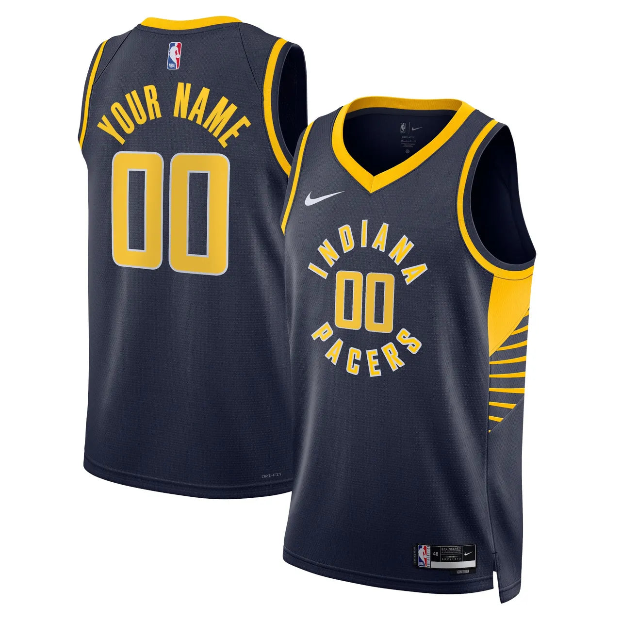 Pacers Navy Custom Jersey nike icon