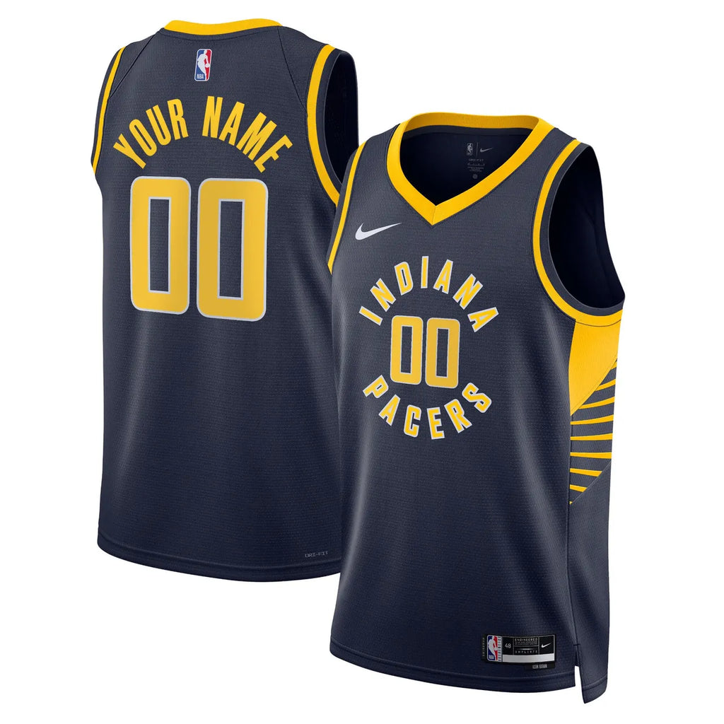 Pacers Navy Icon Custom Jersey - Hình 2