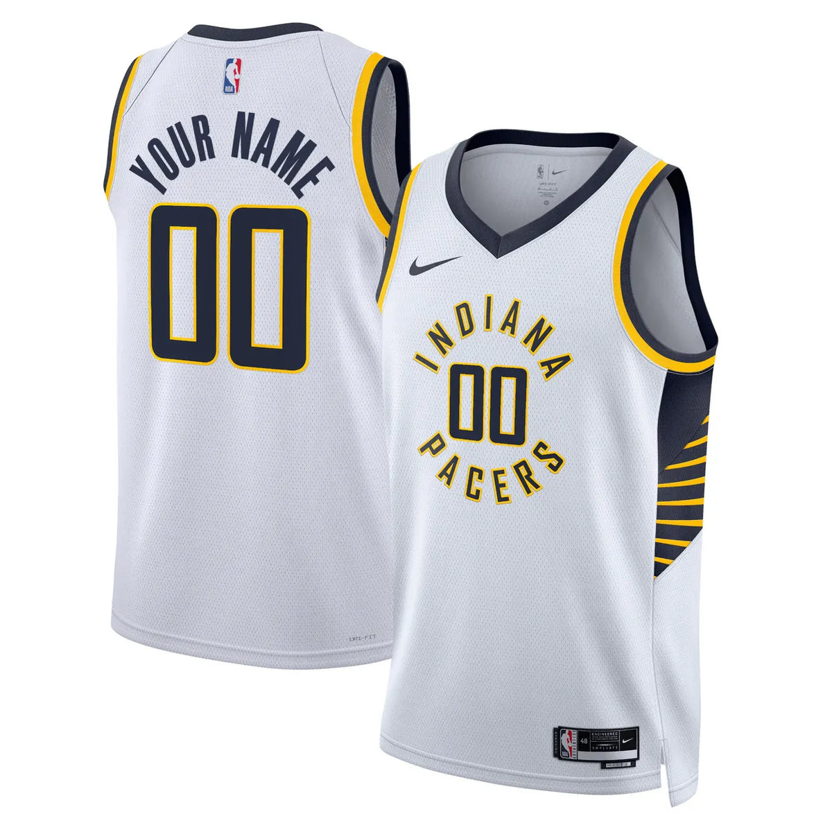 nike association Pacers White Custom Jersey