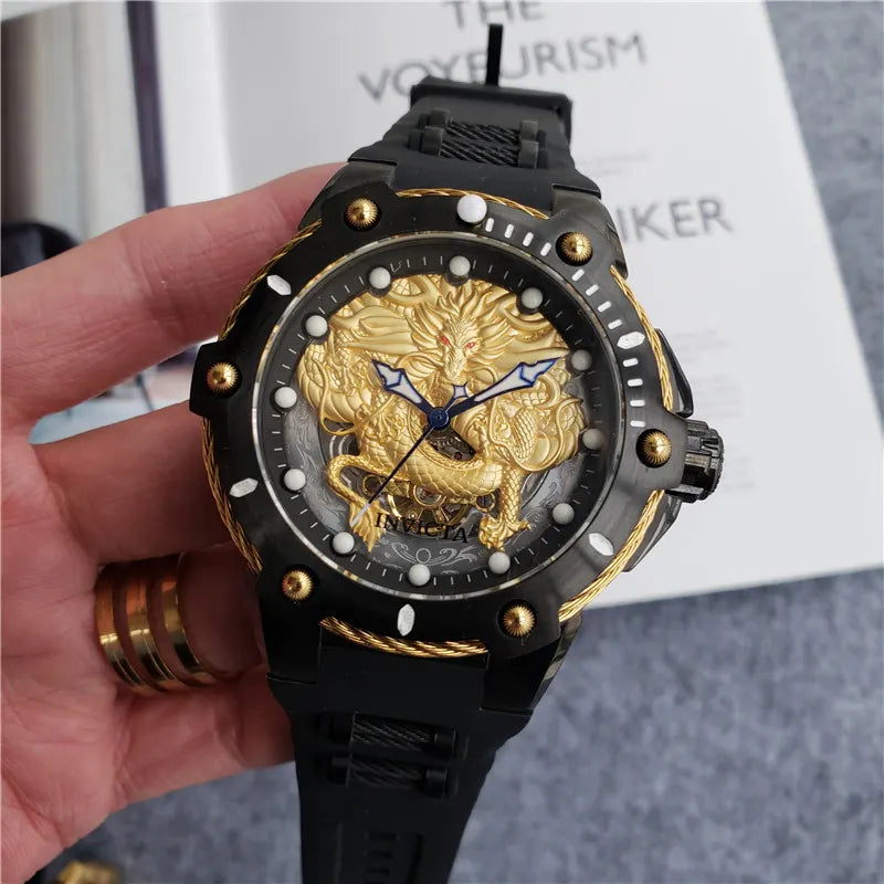 Invicta Dragon Black Rubber - Hình 7