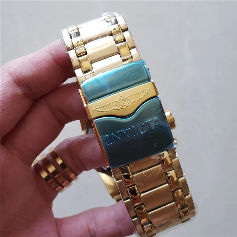 Invicta Gold Blue Chronograph - Hình 4