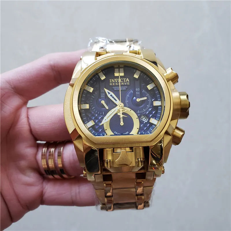 Invicta Gold Blue Chronograph - Hình 7