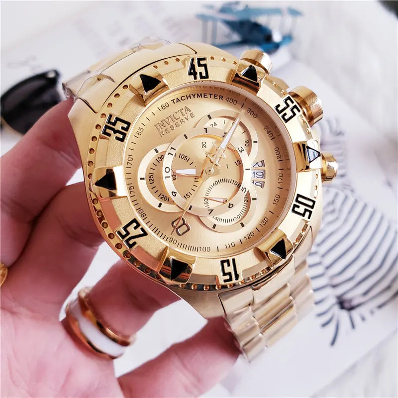 Invicta Gold Chronograph Watch - Hình 4