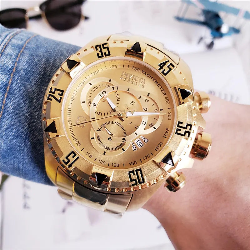 Invicta Gold Chronograph Watch - Hình 2