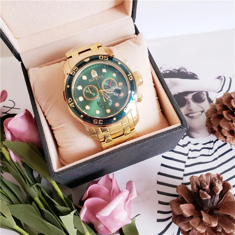 Invicta Green Gold Chronograph - Hình 9