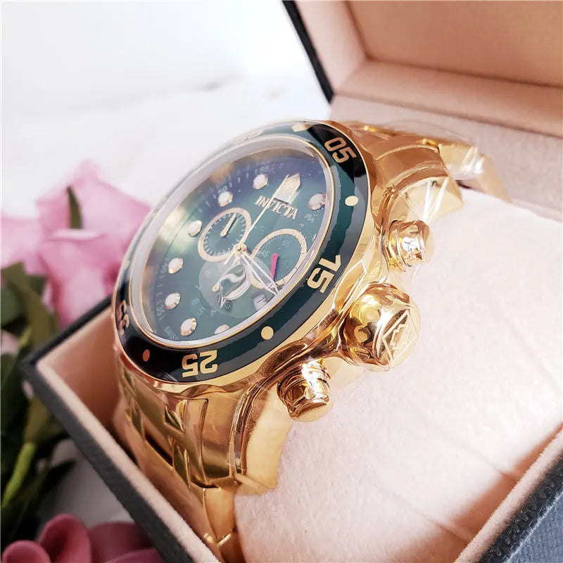 Invicta Green Gold Chronograph - Hình 3