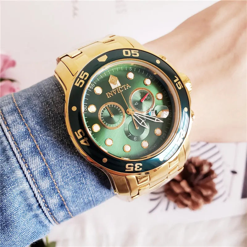 Invicta Green Gold Chronograph - Hình 8