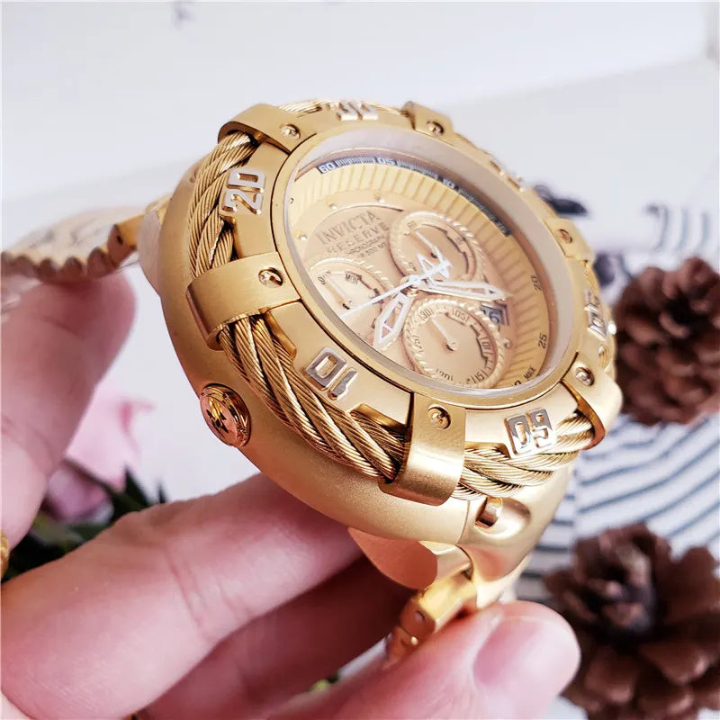 Invicta Gold Chronograph Bracelet - Hình 9