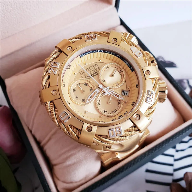 Invicta Gold Chronograph Bracelet - Hình 2