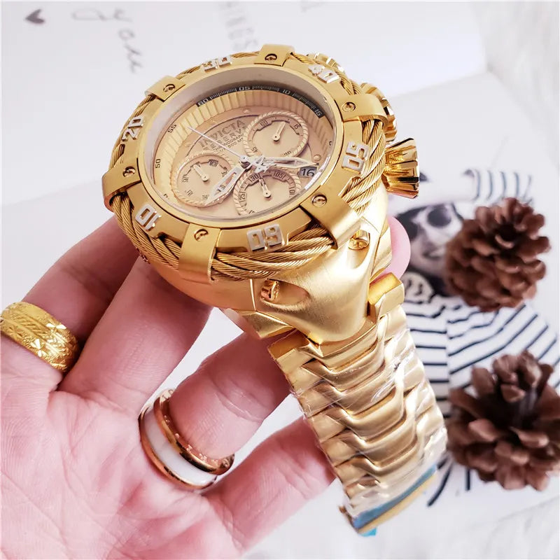 Invicta Gold Chronograph Bracelet - Hình 5