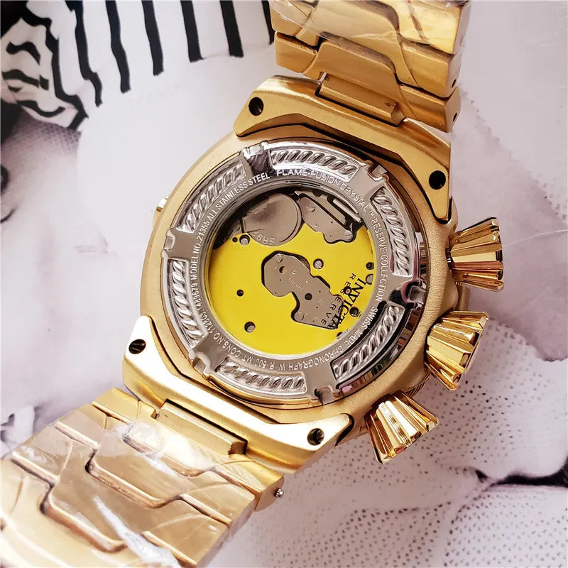 Invicta Gold Chronograph Bracelet - Hình 4