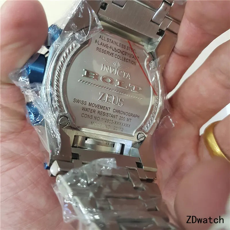 Invicta Blue Bezel Chronograph - Hình 3