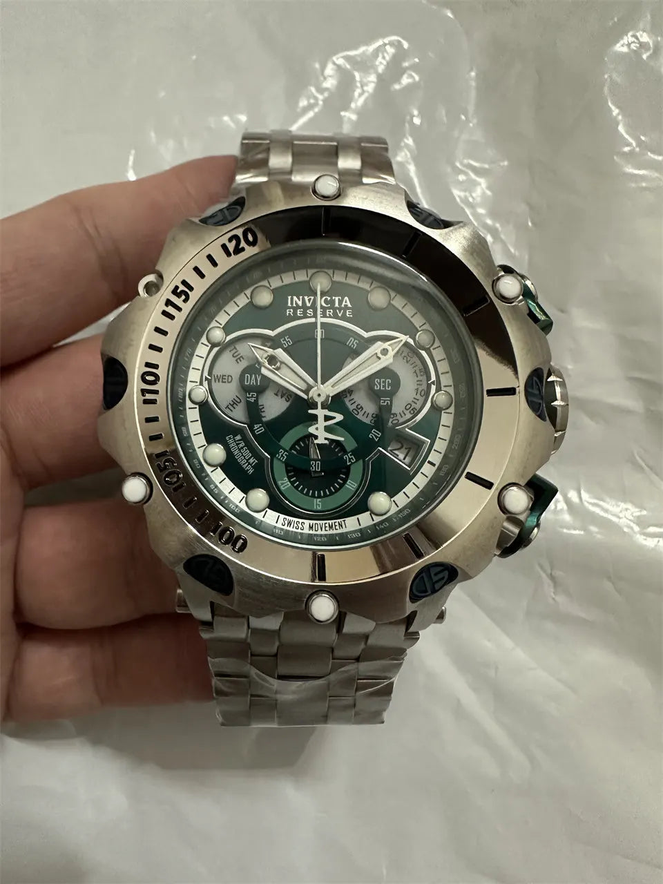 Invicta Green Dial Chronograph - Hình 6