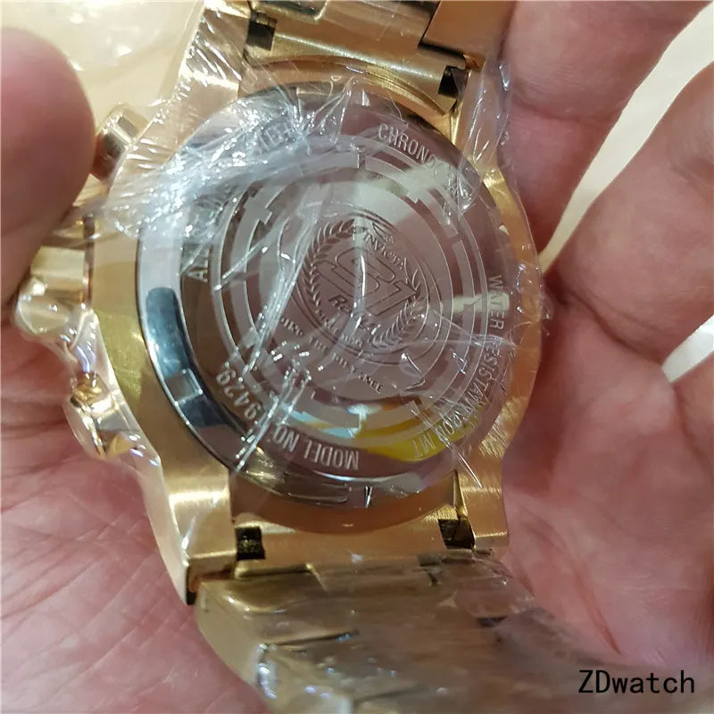 s1 Invicta Gold Chronograph Watch