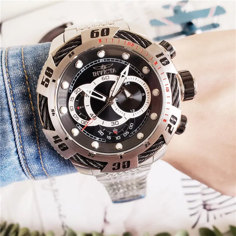 Invicta Black Dial Chronograph - Hình 3