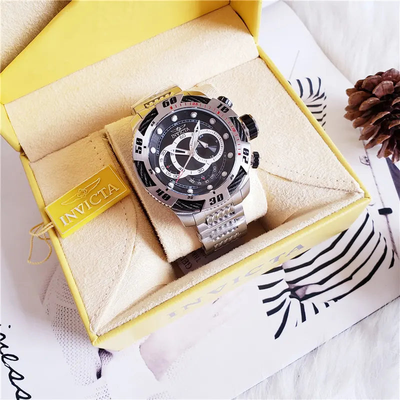 Invicta Black Dial Chronograph - Hình 5