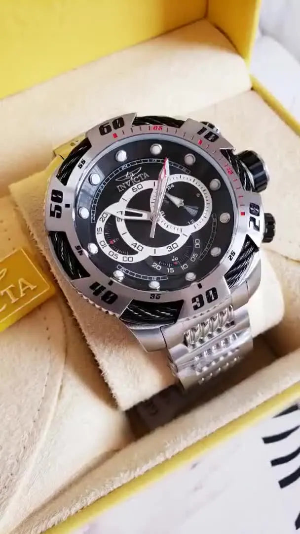 Invicta Black Dial Chronograph - Hình 2